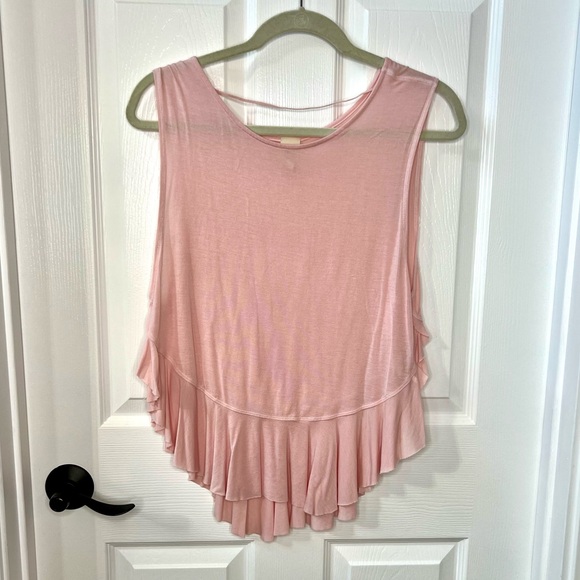 ⭐️ We The Free People Uptown Ruffle Tank Top Ballet Pink S - Picture 4 of 9